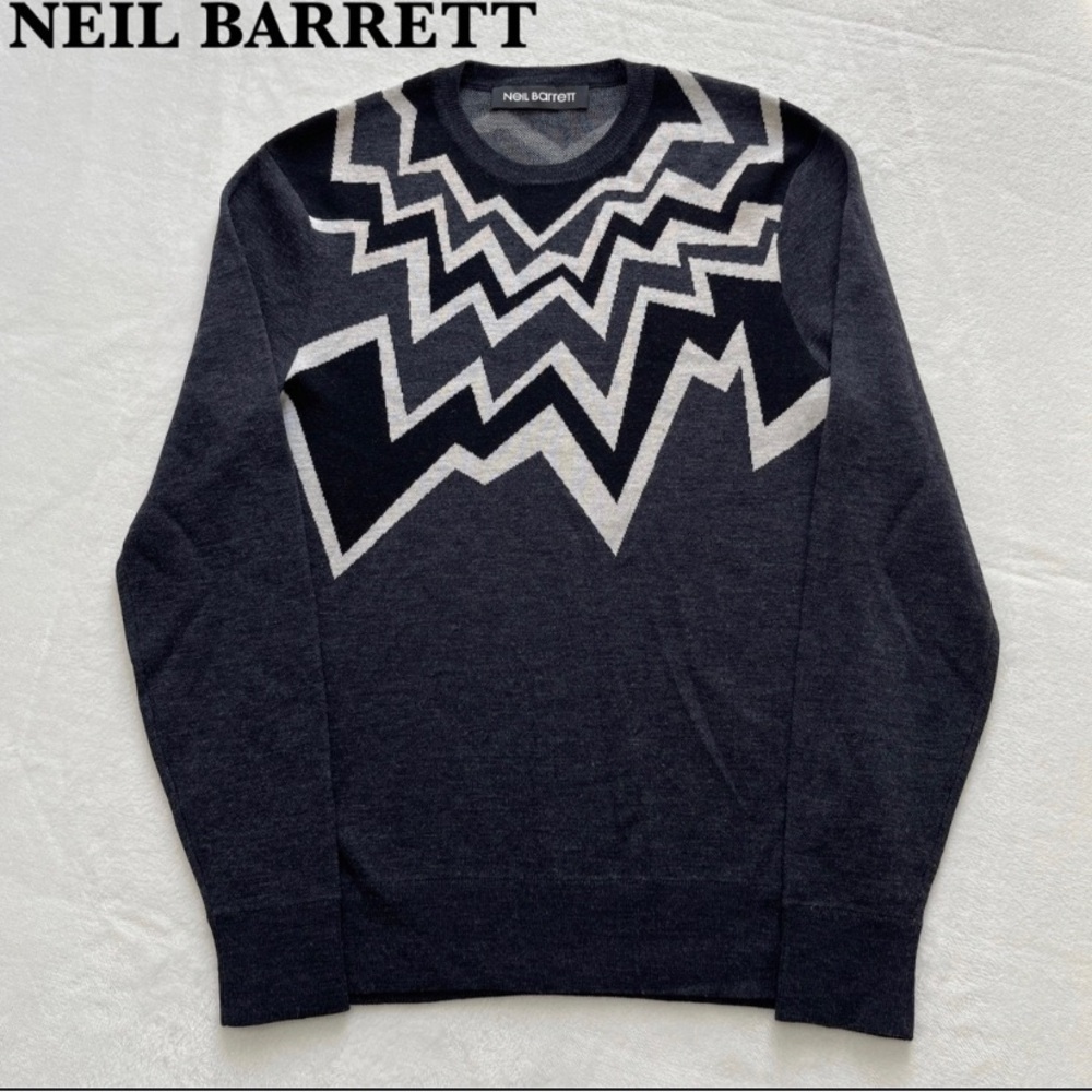 Neil Barrett Lightning Bolt Wool Sweater – Men’s Medium (Slim Fit)